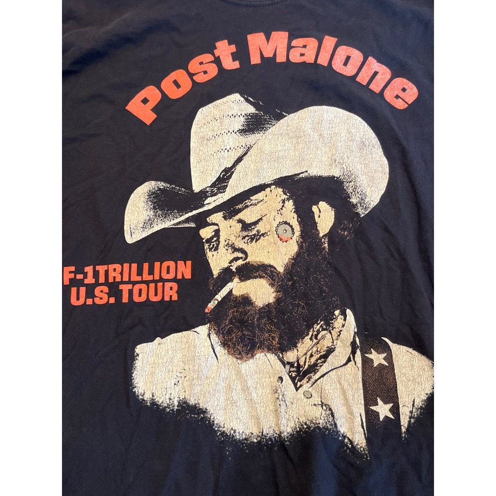 Post Malone F1 Trillion US Tour Black Long‎ Sleeve T Shirt Size L